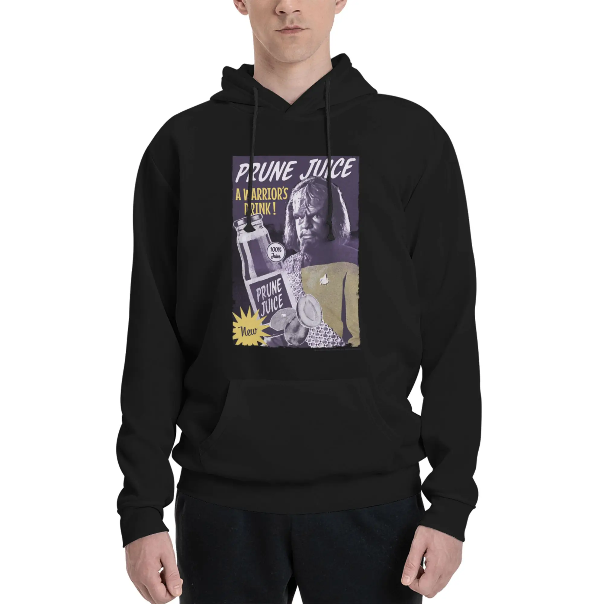 Star Trek  The Next Generation Worf Prune Juice Poster Double-Sided Printing Hoodie Windy Day  Hooded Jumper