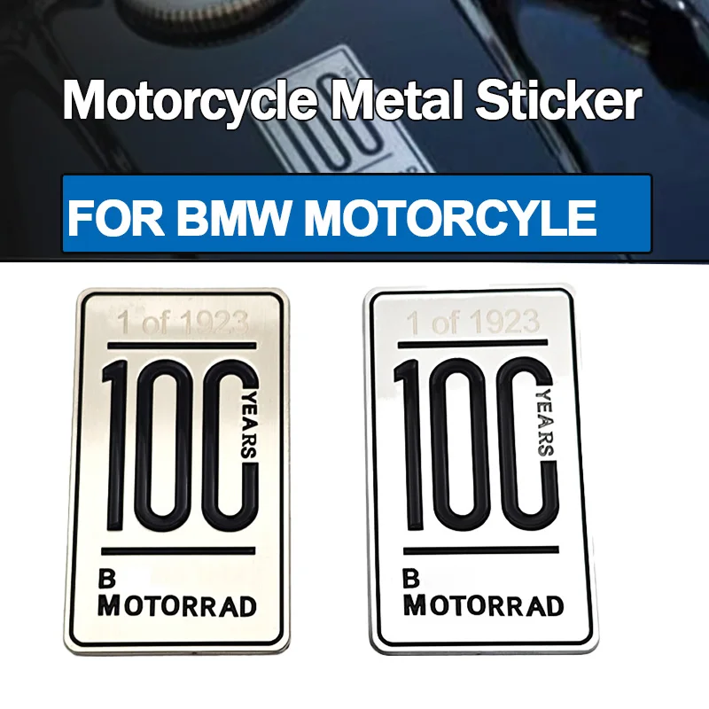 

For BMW R18 R12 R9T RnineT R1250GS Classic R18 B TC 719 100 Years Motorcycle Fuel Tank 3D Wire Drawing Metal Sticker Oil Box
