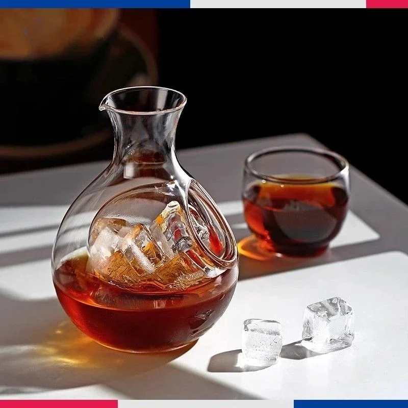 Crystal Glass Cold Brew Coffee Pot Set, Thickened, Simple, Household, Kitchen, Creative, Transparent, Latte, Ice, American