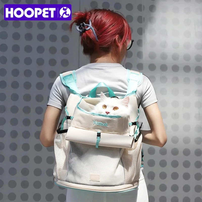 

HOOPET Cat Carrier Backpack, Hands-Free Chest Pet Carrier, Breathable Lightweight Shoulder Backpack for Small Dogs Cats,