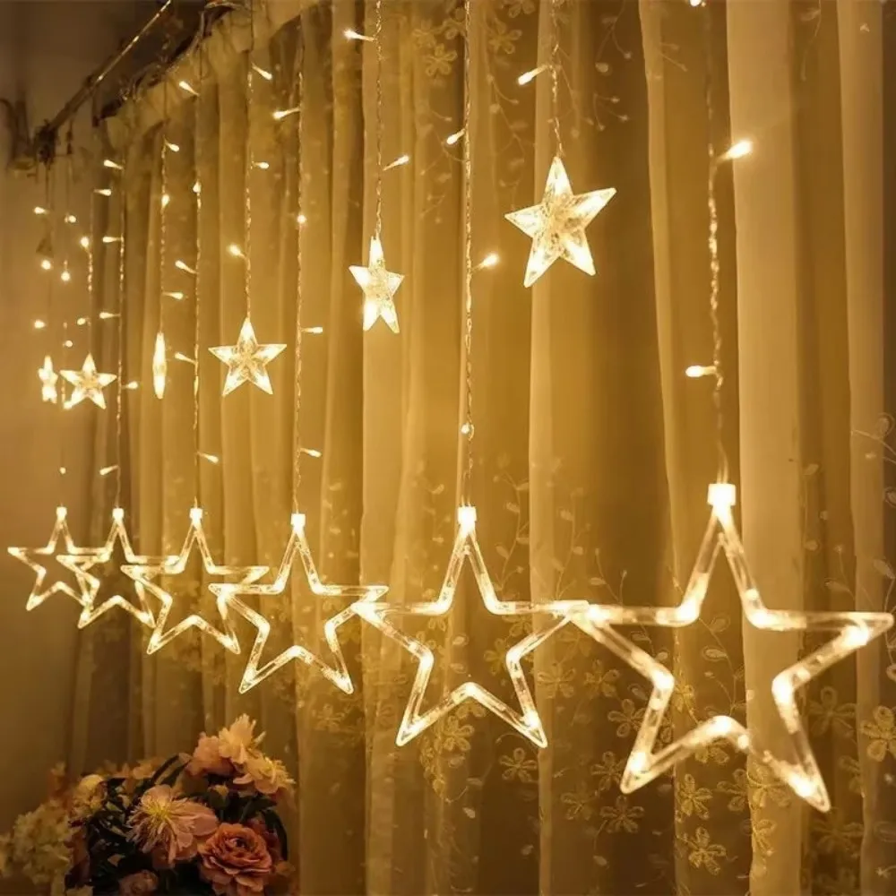 1PC 3.5M Stars Atmosphere Light String,Powered by 3AA Batteries,Excluding Batteries,Used for Room and Ramadan Decoration