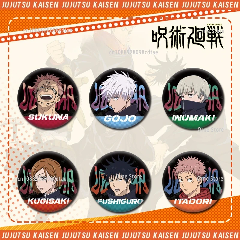 

58 мм персонаж мультфильма Годзё Сатору дзюдзюцу Кайзан круглый значок аниме брошь булавка аксессуары для рюкзака для детей и друзей подарок