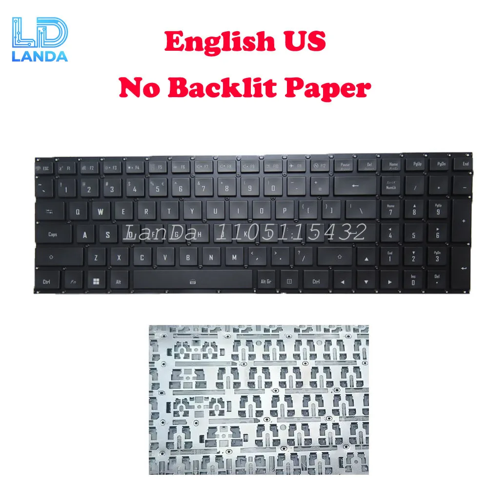 

Бумажная клавиатура для ноутбука без подсветки для Gigabyte AERO 15 XA 15 XB RP75 17 V184945A, английский, американский, немецкий, GR, испанский SP LA PO UK