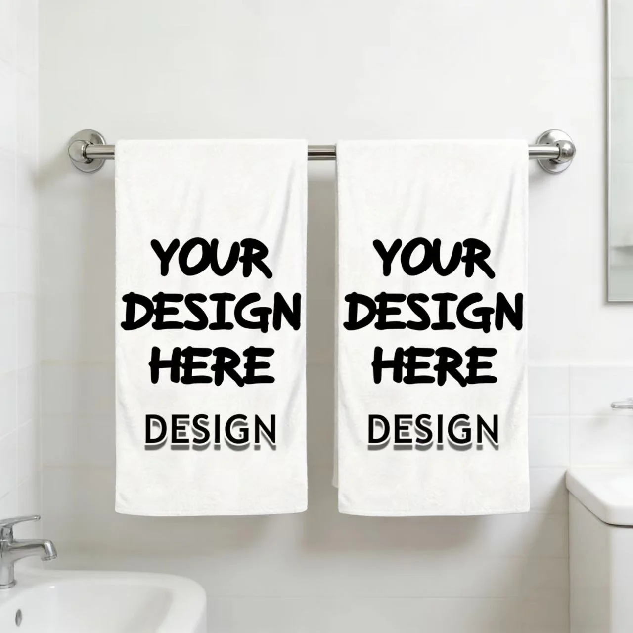 1Pc/2Pc Customized Towels - Woven Polyester Kitchen Towels, Modern Style, Soft Hand-Washable Rectangular Face Towels, Suitable for Indoor and Outdoor Use - Personalized Towel Set, Suitable for Home Decoration and Party Supplies