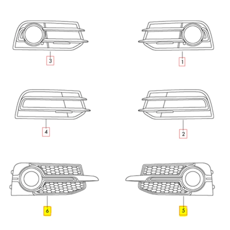 Car Front Left Bumper Fog Light Lamp Grill Grille Honeycomb For - A1 S-LINES 2010-2014 8X0807681B