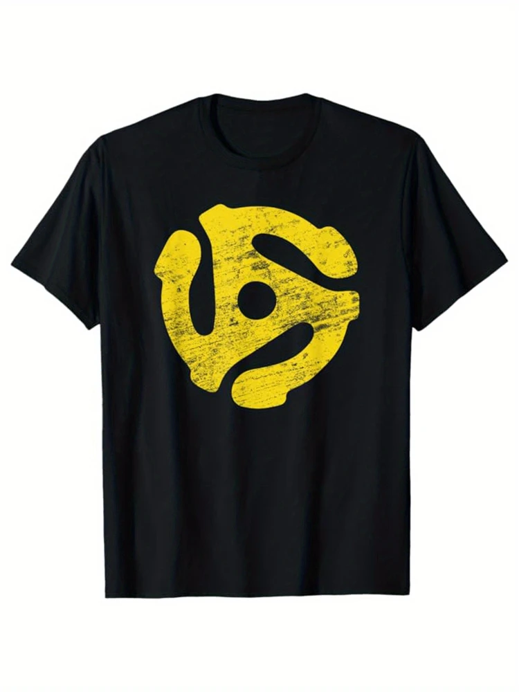 

with Vintage Vinyl Record Player Graphic design -100% cotton O-neck summer short sleeve casual men's printed T-shirt.