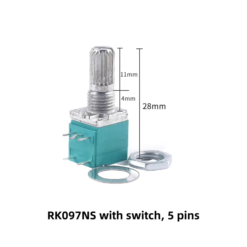 RK097G/N/NS Einzel-/Doppel-B5/10/20/50/100K Audio-/Leistungsverstärker-/versiegelter Potentiometer mit Schalter – Detail 4