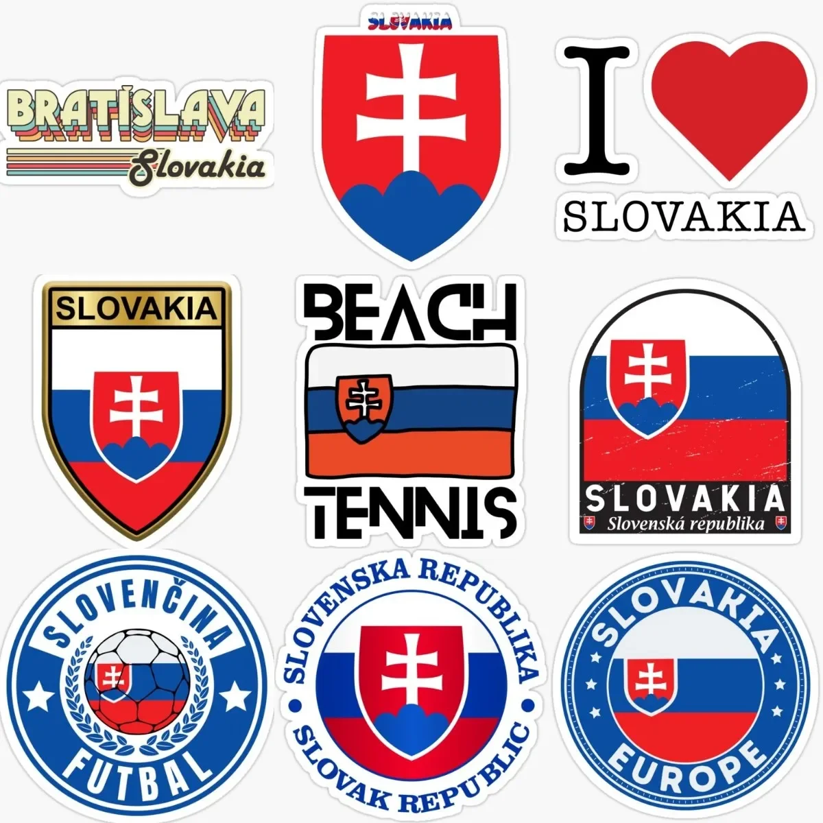 

Slovak Flag Map Sticker Laptop Accessories Motorcycle Bumper Wall Truck Bicycle Van Car Decoration PVC Decals Customizable