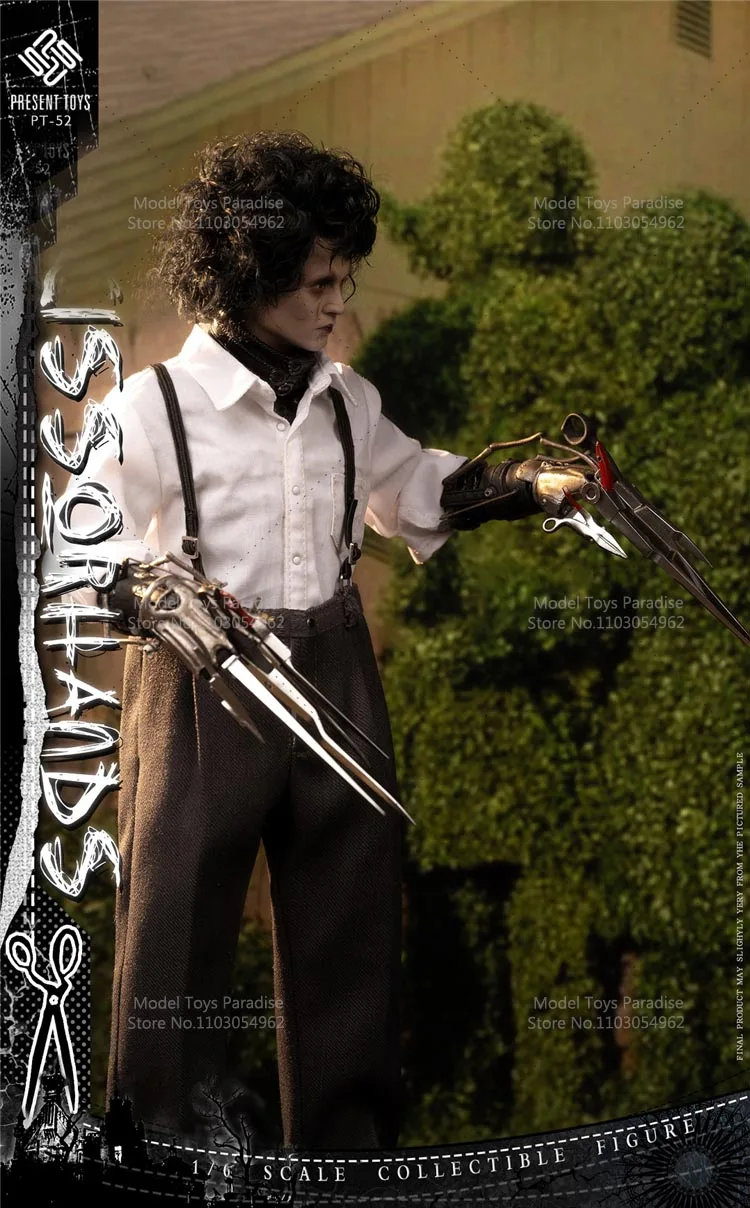 PRESENT TOYS PT-sp52 1/6 Collectible Toys Edward Scissorhands Men Soldier Johnny Depp 12inches Full Set Action Figure Model Gift