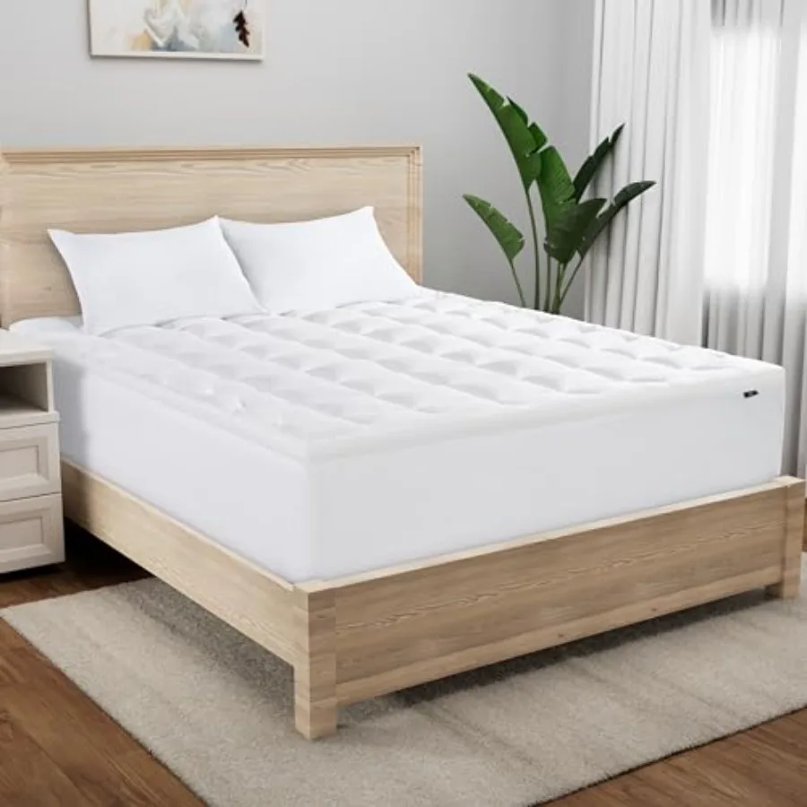 

Memory Flex Soft Mattress Topper 2" Pillow Top Mattress Pad Cushioning Stain Resistant Mattress Protector with 15" Pocket for S