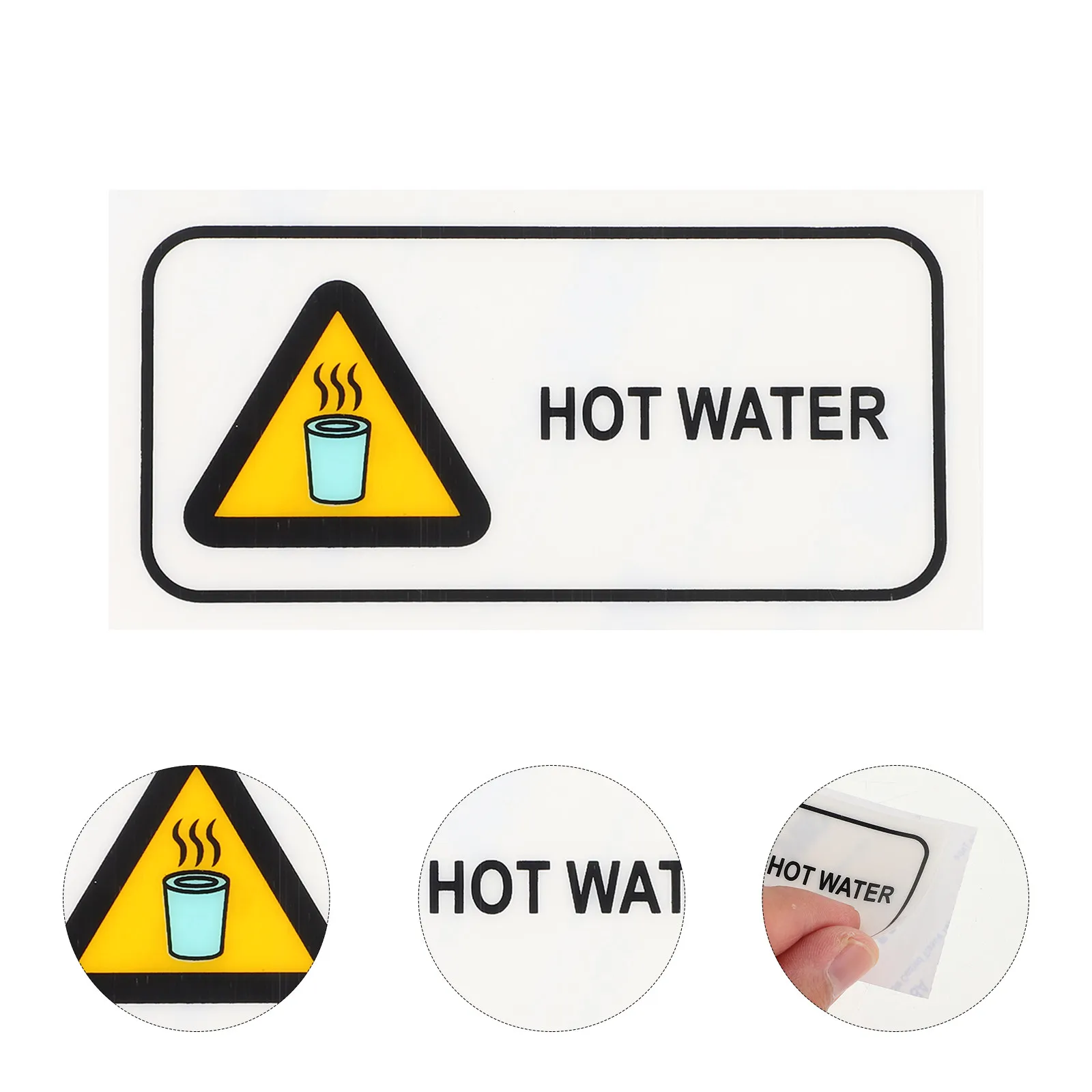 

Safety Warning Sticker Caution Hot Water Sign Adhesive Label High Contrast Print Quick Stick Reusable Surface Home