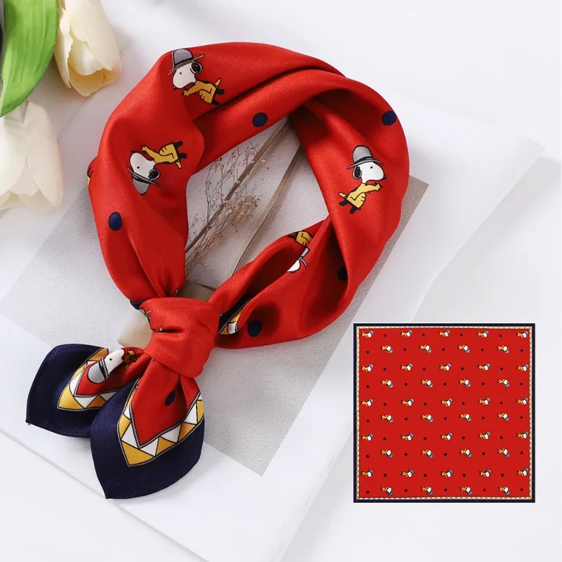 Snoopy Summer Scarf Anime Cartoon Colors Soft Sun Protection Fashion Boys Girls Lovely Outdoor Silk Scarf Long Wrap Shawl Gift