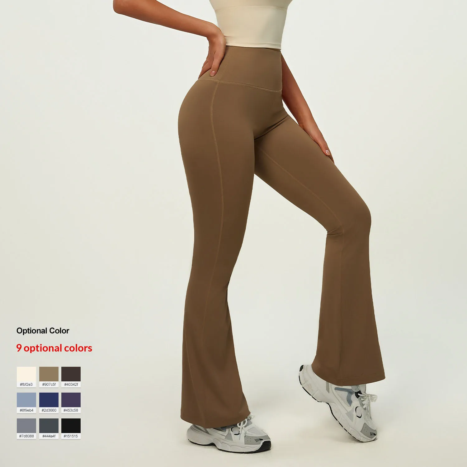 Hoch taillierte Po-Lifting-Yogahose für Damen, lässige, atmungsaktive Sportstrumpfhose mit weitem Bein, nahtlose Fitness-Workout-Leggings