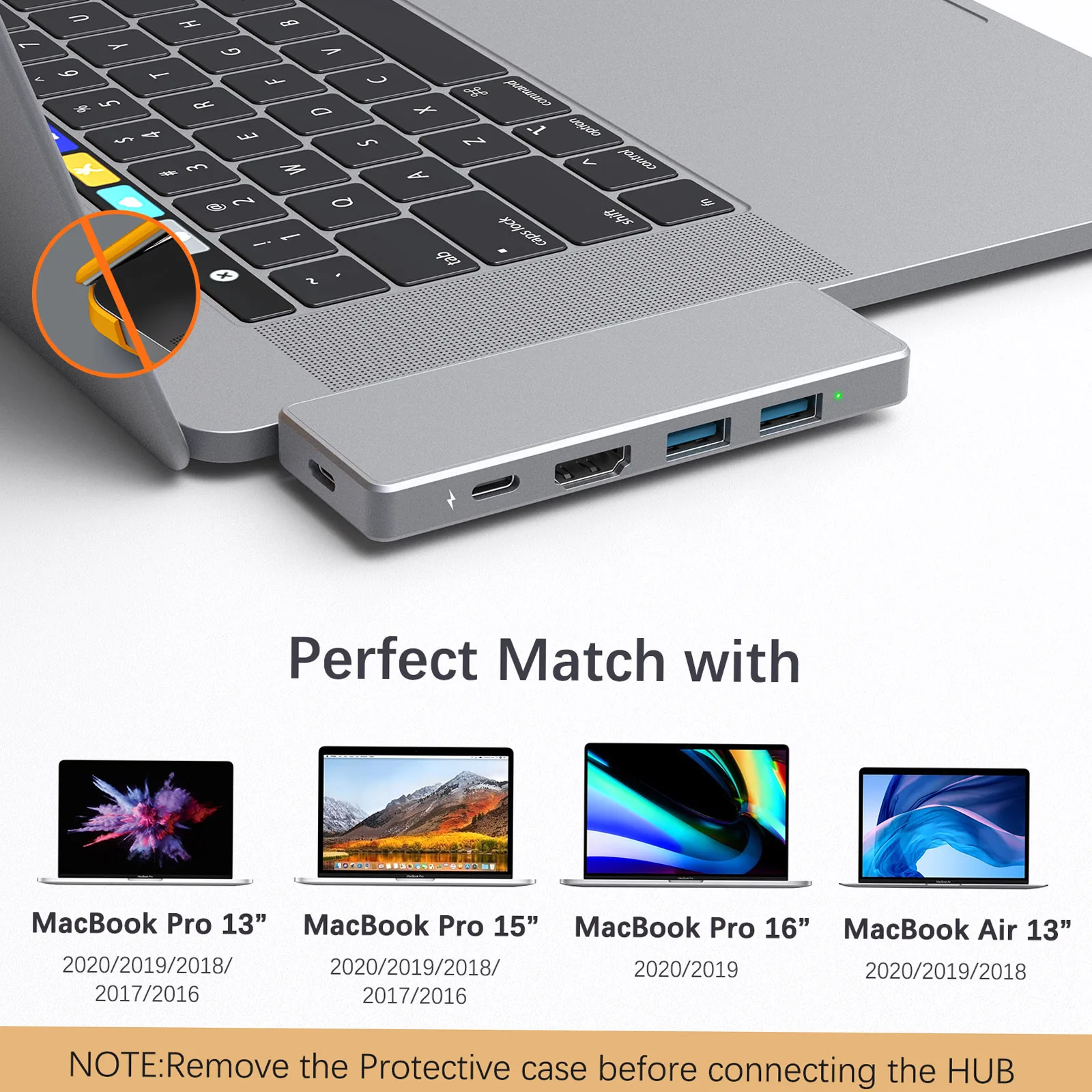 dodocool 7-in-1-USB-C-Hub-Adapter aus Aluminiumlegierung mit 2 Thunderbolt 3-Anschlüssen, USB-Typ-C-PD-Anschluss, USB-C-Datenübertragungsanschluss 4K – Detail 12