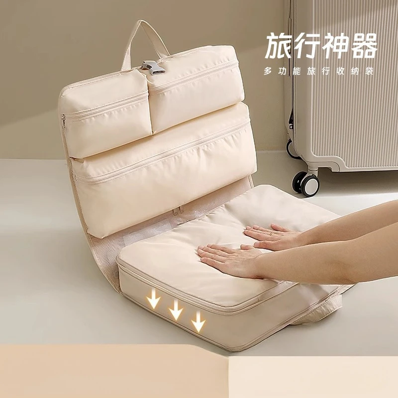 New Six-in-one Compressed Storage Bag Travel Portable Clothing Underwear Organizing Bag Folding Hanging Hangable Space-saving