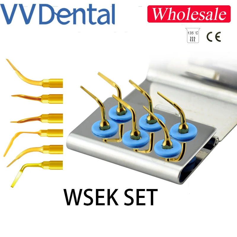 

VVDental New WSEK Wholesale Bone Surgery Tips Kit Dental Piezo Bone Knife Working Tip Set for Woodpecker Handpiece Surgery Tips