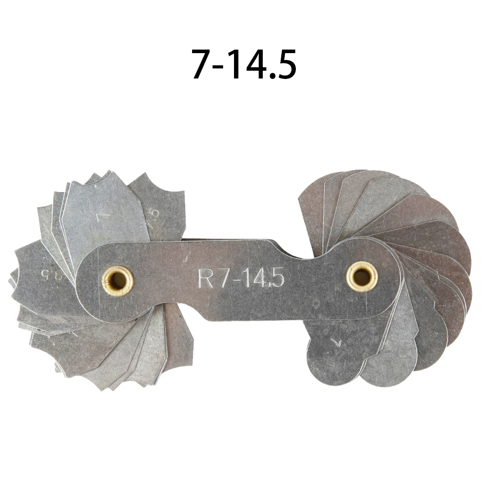 Metal Radius Gauge R7-14.5mm And R26-80mm Plate Fillet Measuring Tool For Shaft Steel Pipe For Surface Inspection