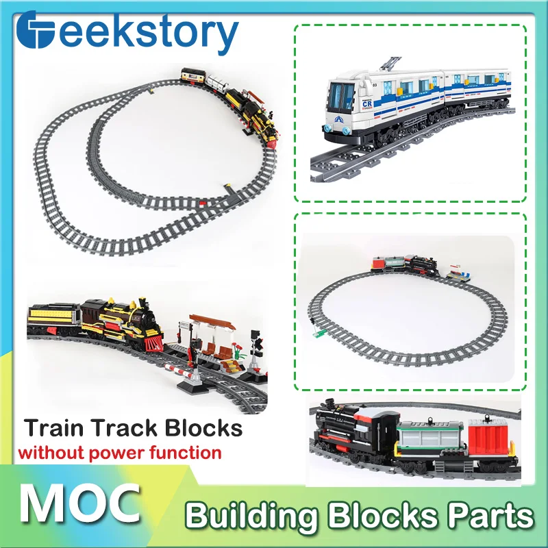 Steam Train/High-speed Metro Train Small Particle Assembly Model Building Blocks Train Track MOC Technology Bricks Gift DIY Toys