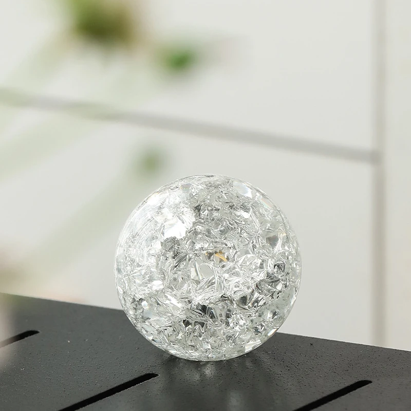 40mm Transparent Ice Cracker Waterscape Decoration Cracked Crystal Glass Ball Ornaments Fountain Rockery Hanging Accessories