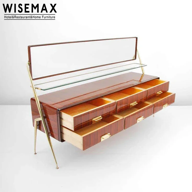 Luxury Modern Style Wooded Kitchen Side Cabinet Living Room Console Sideboard Cabinet Dressing Table Mirror