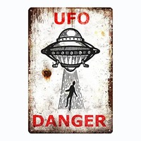 UFO DangerVintSign UFDanger Metal Sign 12\