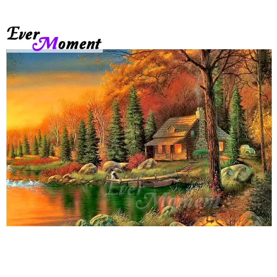 

Алмазная картина Ever Moment, полная квадратная дрель, мозаика, картина со стразами, пейзаж, алмазная вышивка, украшение для дома ASF1516