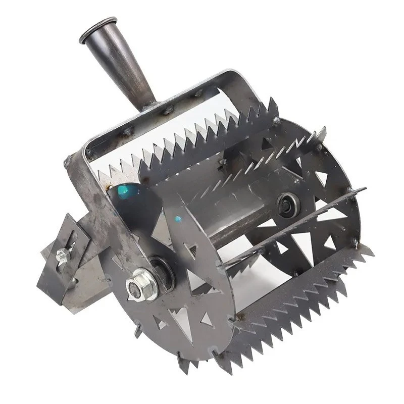 Wheel Push Weeder Hand Roller Hoe For Garden Farm Cultivator Weed Removal Soil Loosen Tool With Steel Blades
