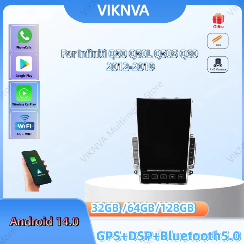 

Android 14 For Infiniti Q50 Q50L Q50S Q60 2012-2019 CarPlayTesla Style Smart Multimedia Video Player Radio Navigation