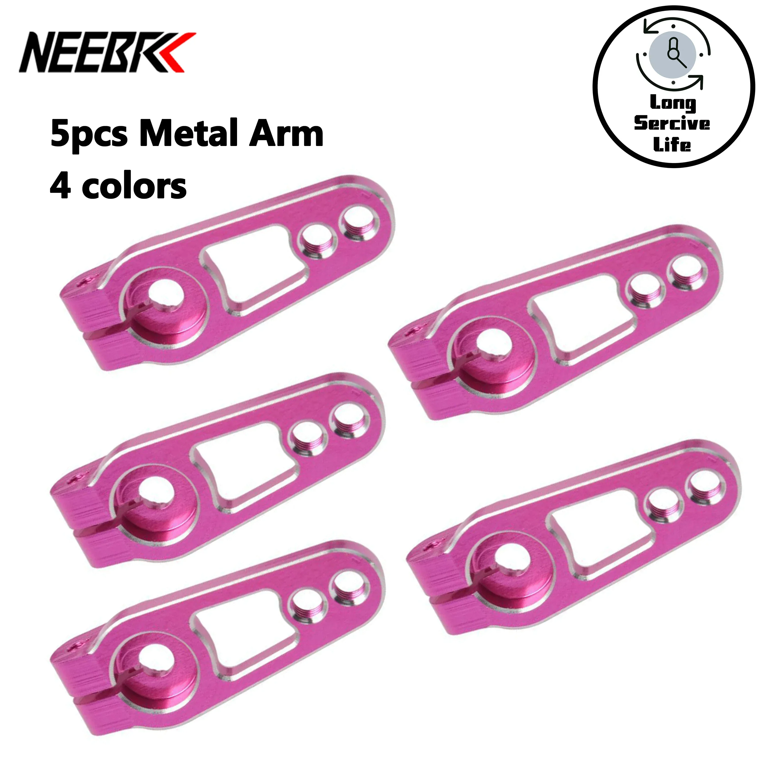 

NEEBRC 5Pcs 25T RC Servo Horn Metal Arm M3 Steering Servo Arm for RC Car Dron Crawler Trax Trx4 Trx-6 Axial Scx10 Upgrade Parts