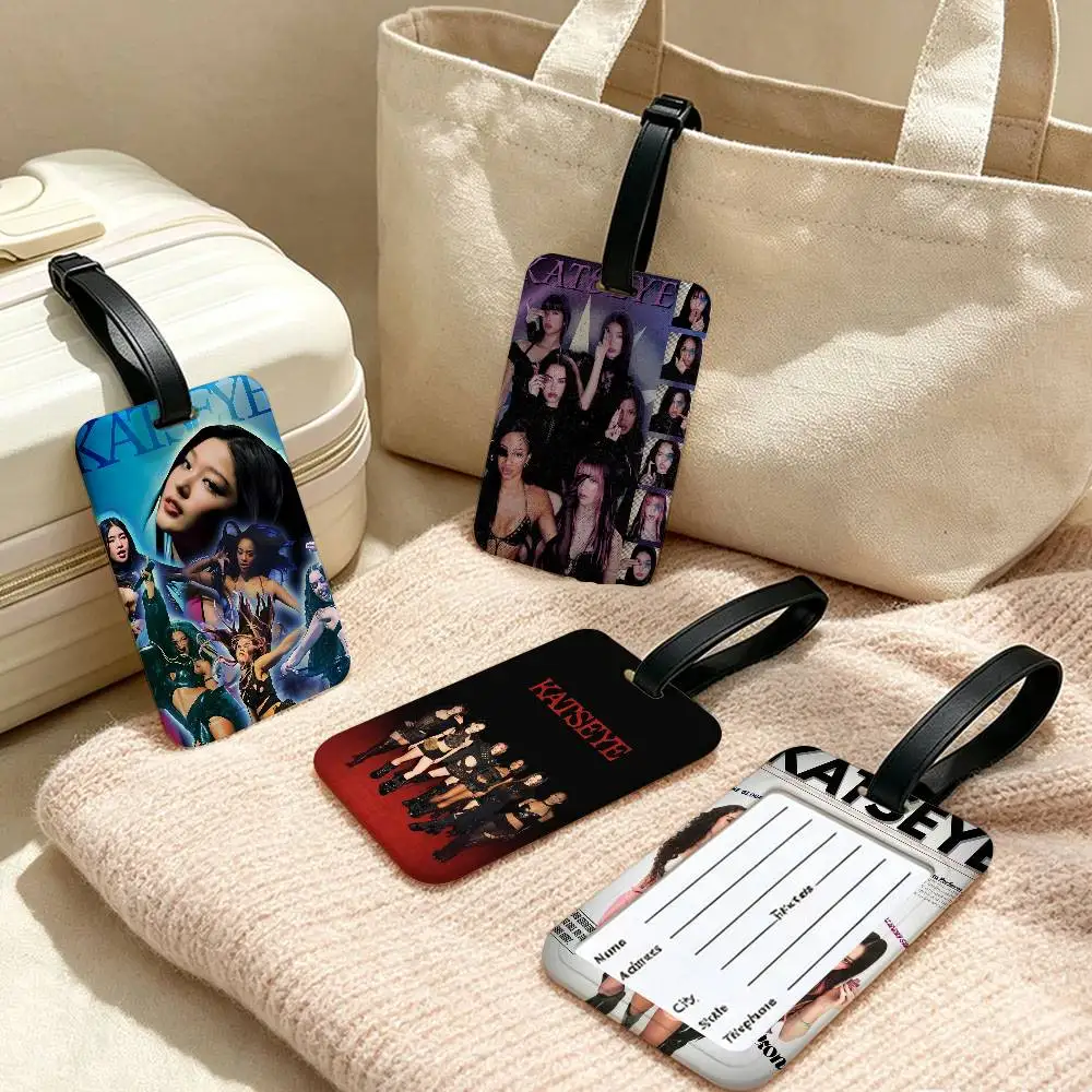 Kpop Band K-Katseyes PVC Baggage Identification Tag Anti lost Information Card Holder Travel Suitcase Name Tag
