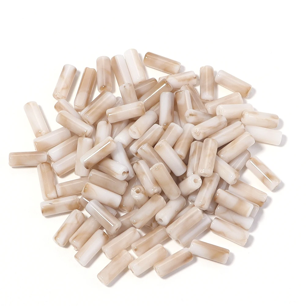 100 Stück 5 x 13 mm Acryl-Röhrenperlen aus imitiertem Jadestein, bunte lose Perlen für die Schmuckherstellung, DIY-Halskette, Armband, Zubehör – Detail 9