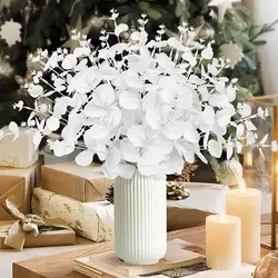Artificial Plant white Eucalyptus Leaf Valentine's Day Home vase Outdoor garden bonsai UV protection Wedding wreath Diy Gift box