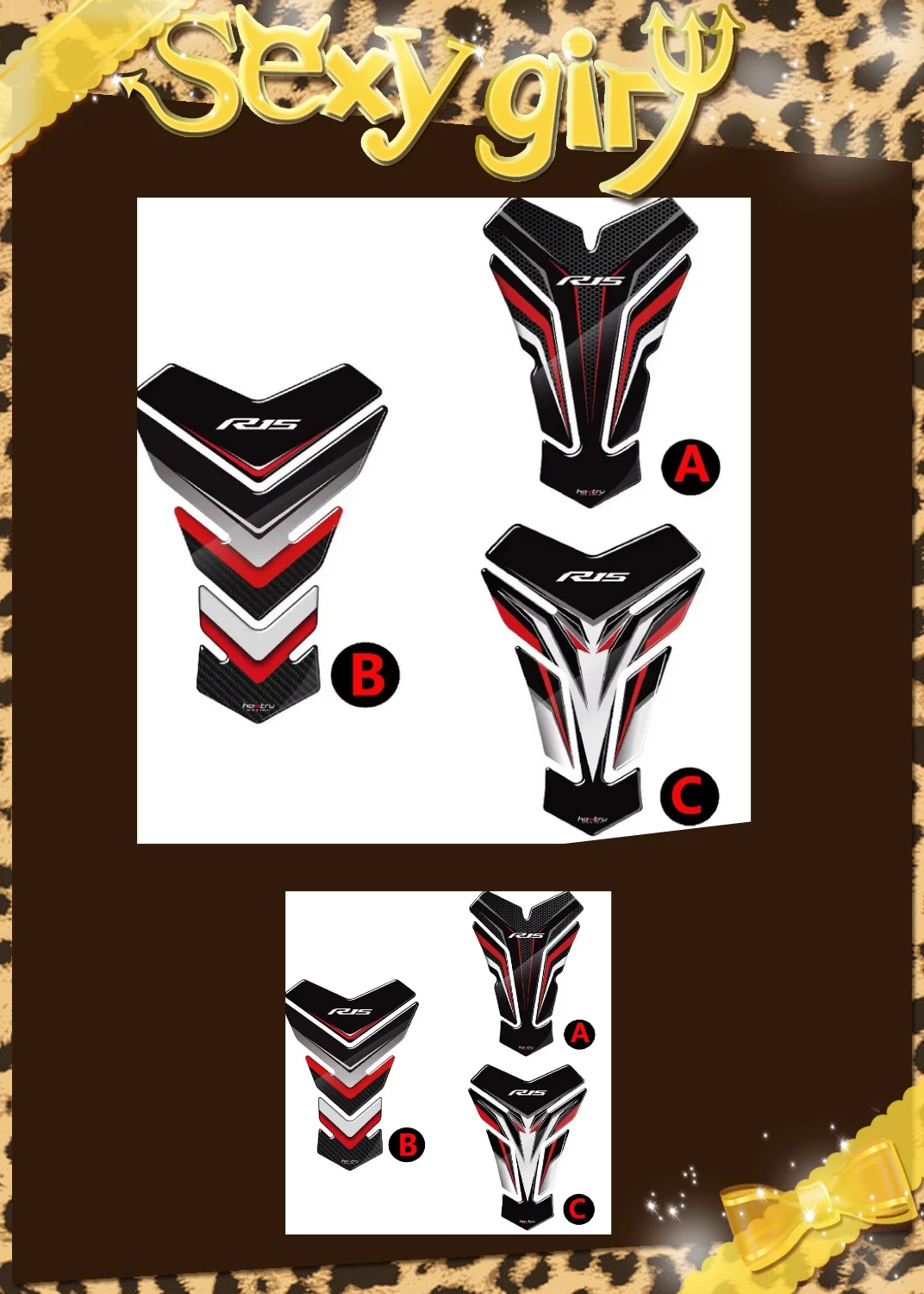 

For YAMAHA R15 YZF-R15 R 15 Motorcycle 3D Resin Fuel Tank Gasket Fuel Tank Protection Sticker Decal