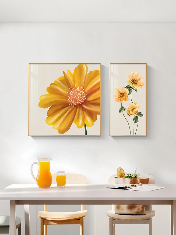 Nordic sunflower restaurant hanging painting modern minimalist bedroom decoration painting