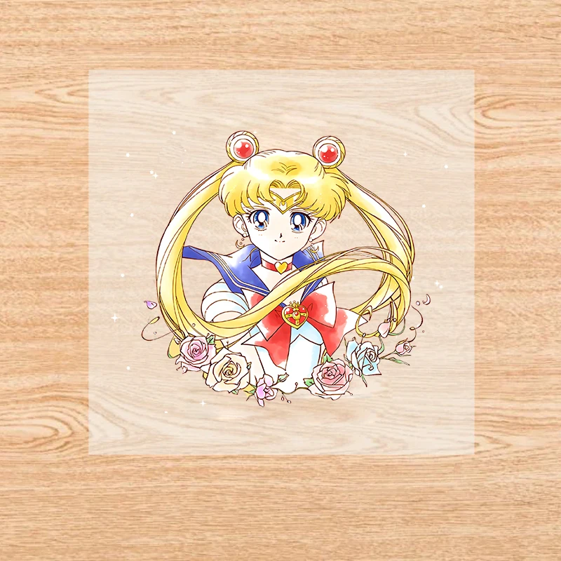 Cute Sailores Moon Iron on Patches Fashion Cartoon Anime Heat Transfer Stickers Trendy Girls DIY Clothes Handbags Decals Gifts - view 3