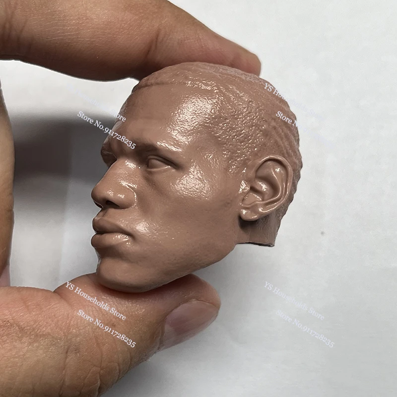 Unpaint Head Sculpt 1/6  Men Soldier Basketball Player Black People Ja-mes White Model Toys  For 12'' Male Action Figure Body