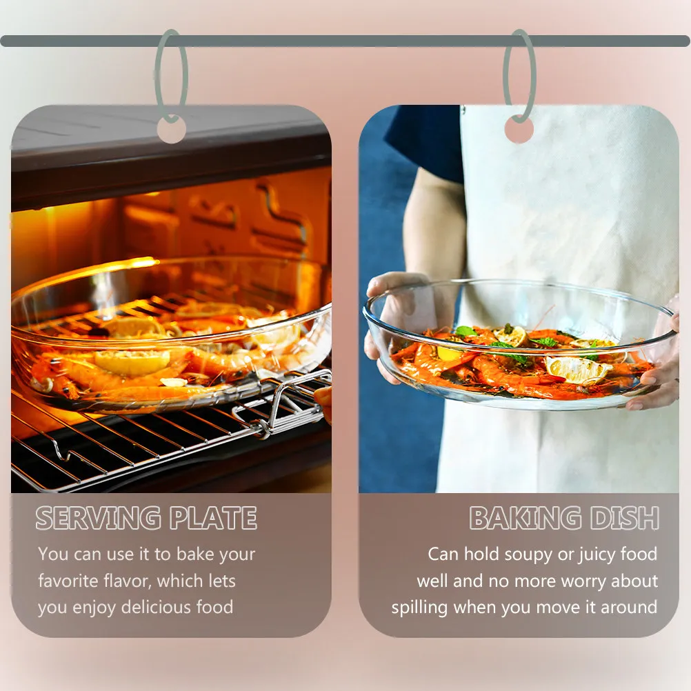 

Oval Glass Serving Plate Baking Dish Heat Resistant Microwave Ovenproof for Hot Cold Food Fruit Vegetables Steak Buffet