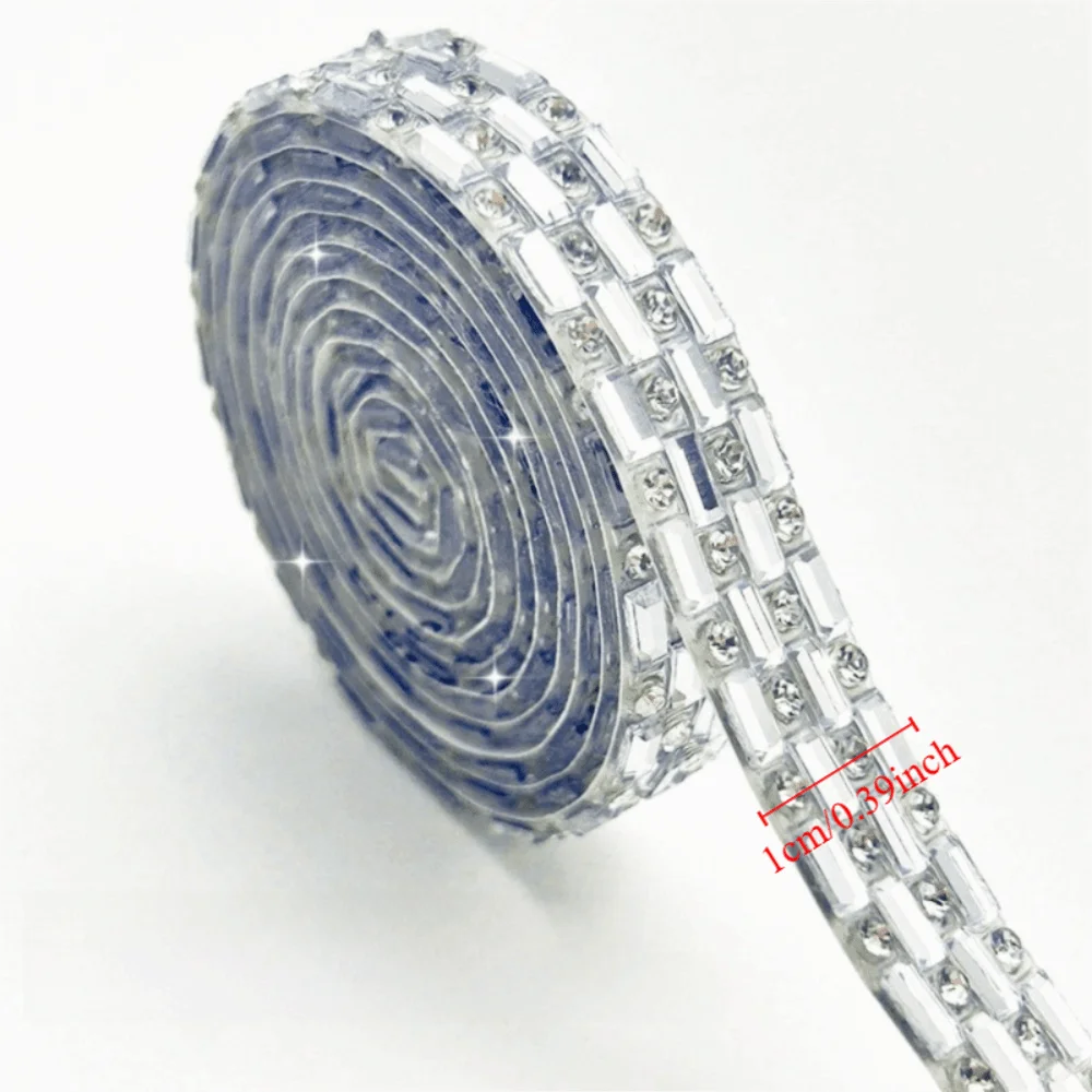 

3 Yards Self Adhesive Rhinestone Strip Shiny Flexible Rhinestone Tape Decorative DIY Decoration Apparel Accessory Garment Trim