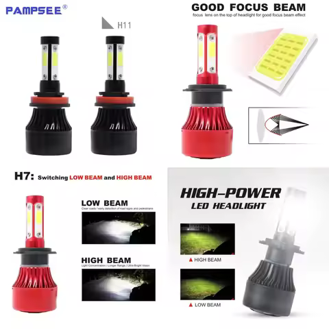 Auto Car H4 LED HB3 9005 H11 9006 HB4 LED Headlights 6500K Cool white 100W 12000LM Bulbs Diodes Automobiles Parts Lamp H8 H16JP