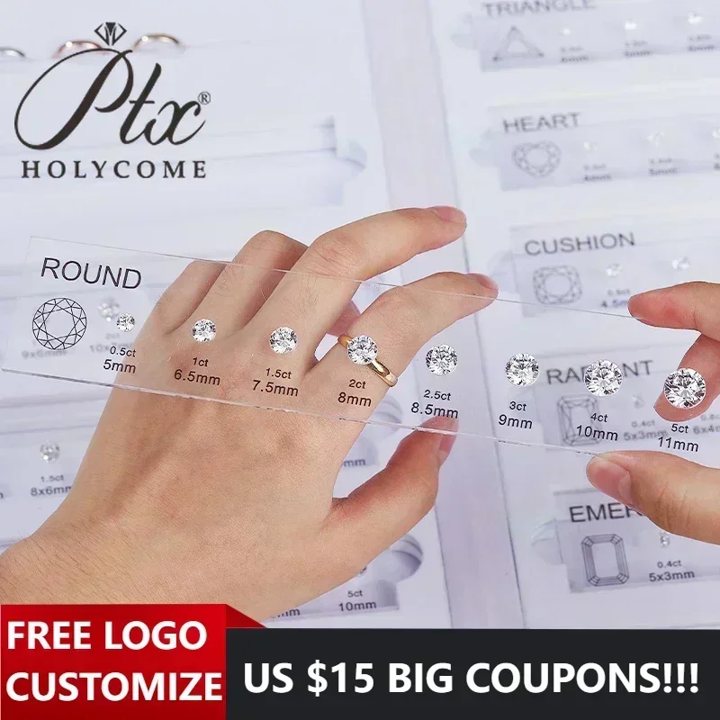 5A Cubic Zirconia Diamond Carat Free Customize Jewelry Making Comparison Chart Set Ring Size Reference for All Shapes Gemstone