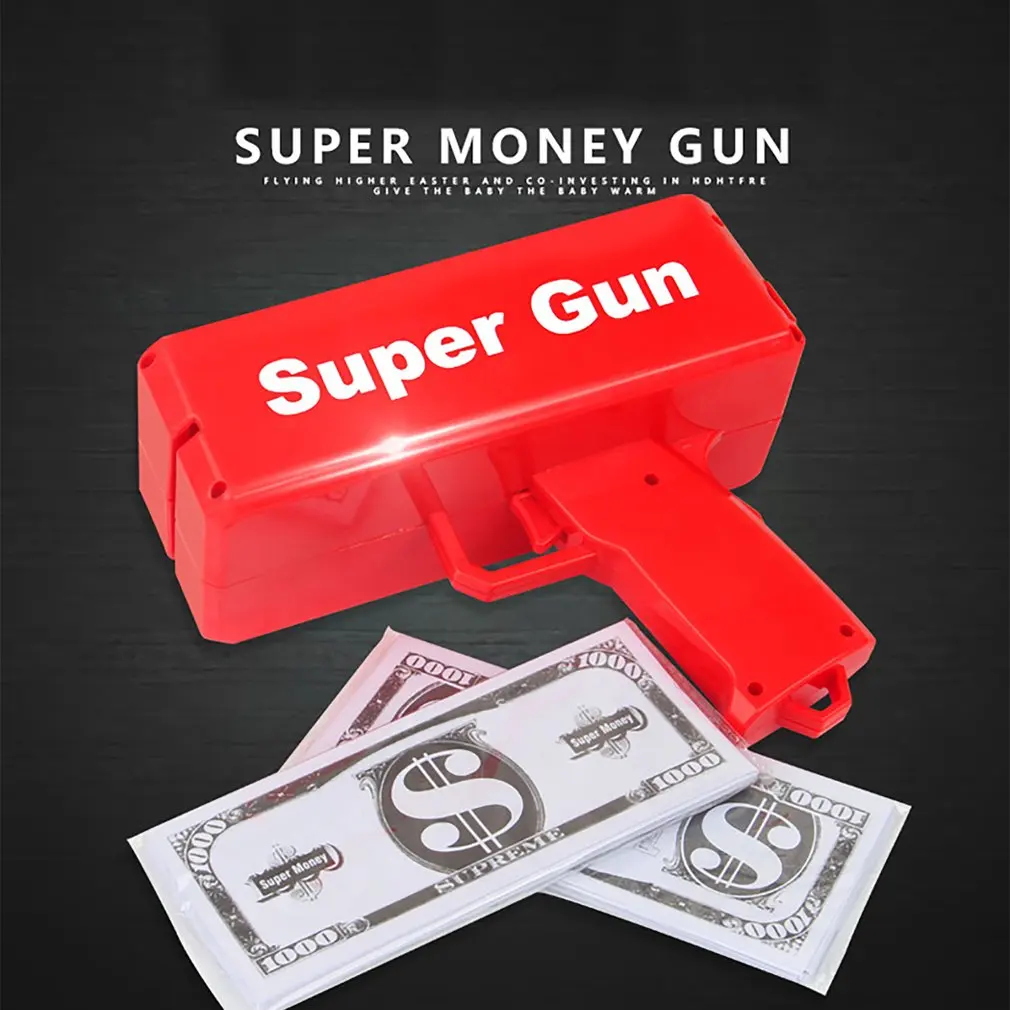 

Make It Rain Money Gun Game Spit Banknotes Cash Cannon Money Gun Toy Pistol Toy Red Fashion Toy Christmas Gift Party Toys