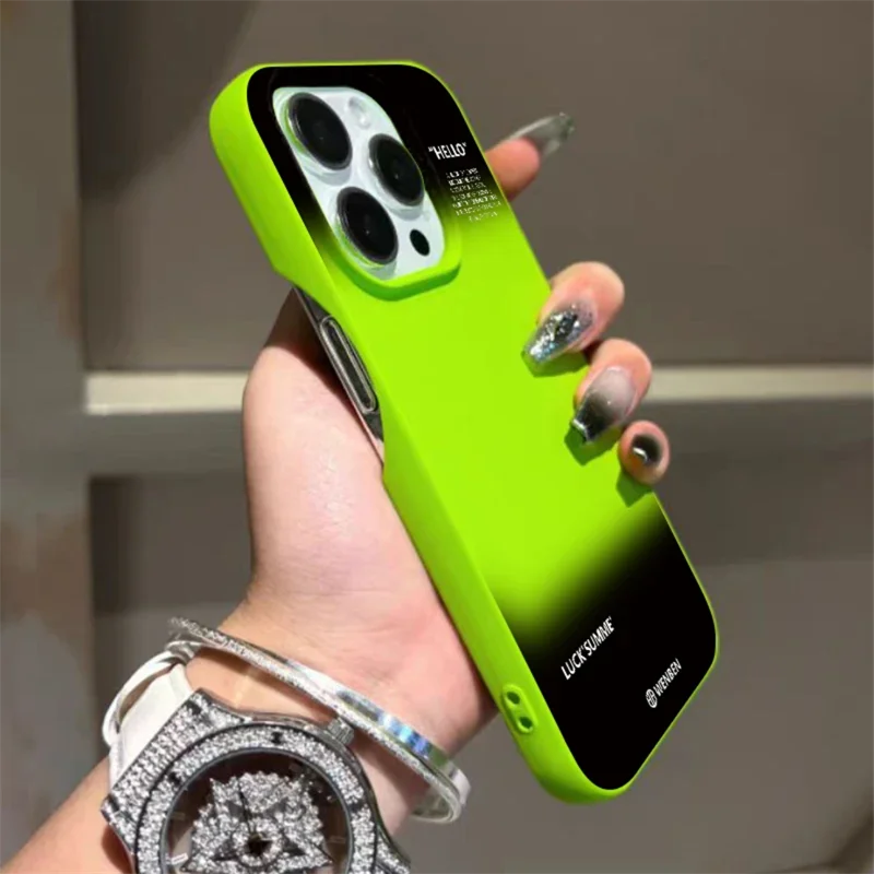 Coque de téléphone anti-chute mince et légère, demi-paquet, noir, blanc, anglais minimaliste, luxe, Apple 15, 16 Pro Max, 14, 11, 12, 13 Pro