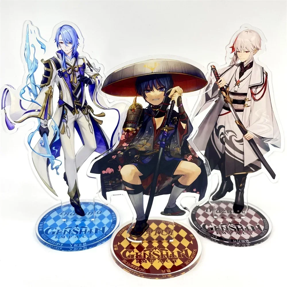 Anime yuanshen Impact Figure New Acrylic Stand Zhongli Xiao Kaedehara Kazuha Kamisato Ayato Model Plate Desk Decor Fan Gifts Hot