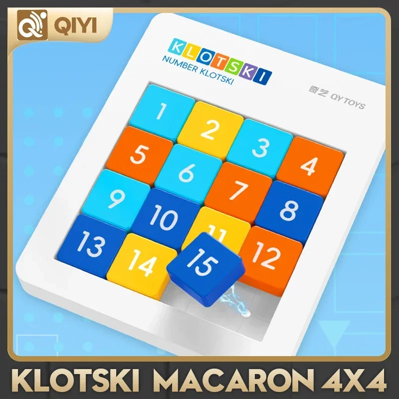 

[CubeFun]QiYi Number Klotski 4x4 Macaron Magnetic Sliding puzzle children play with the new training toys