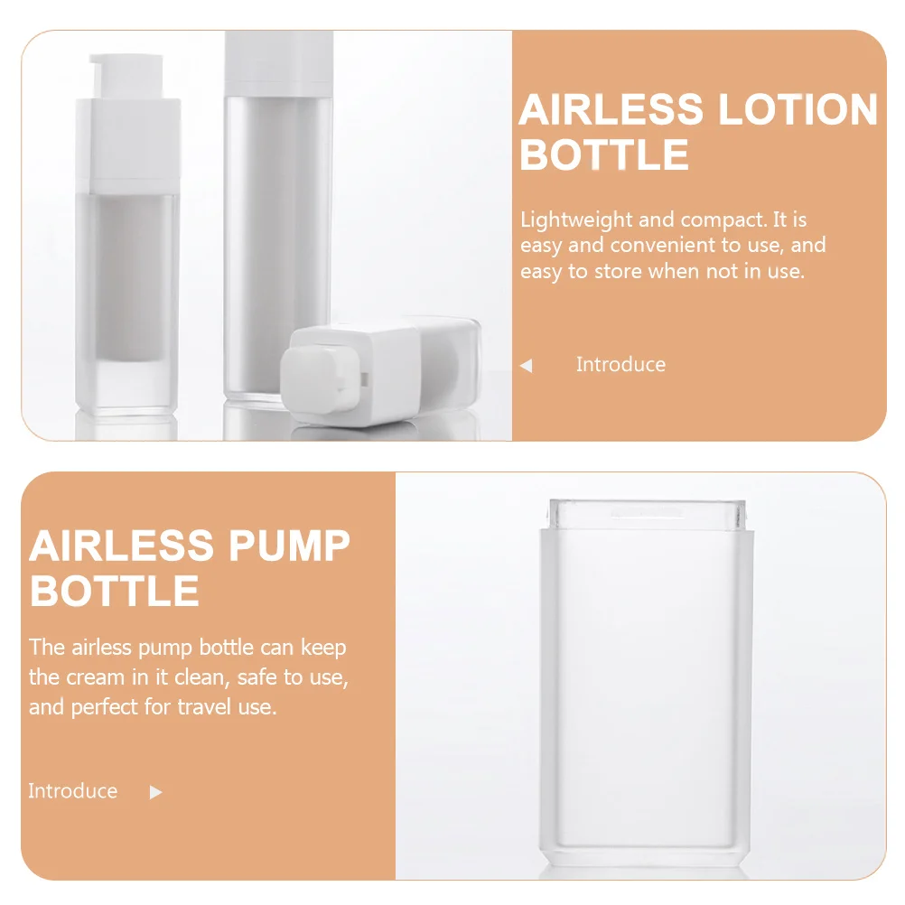

3 Pcs Travel Bottles Refillable Pump for Lotion Empty Containers with AS Airless Toiletries