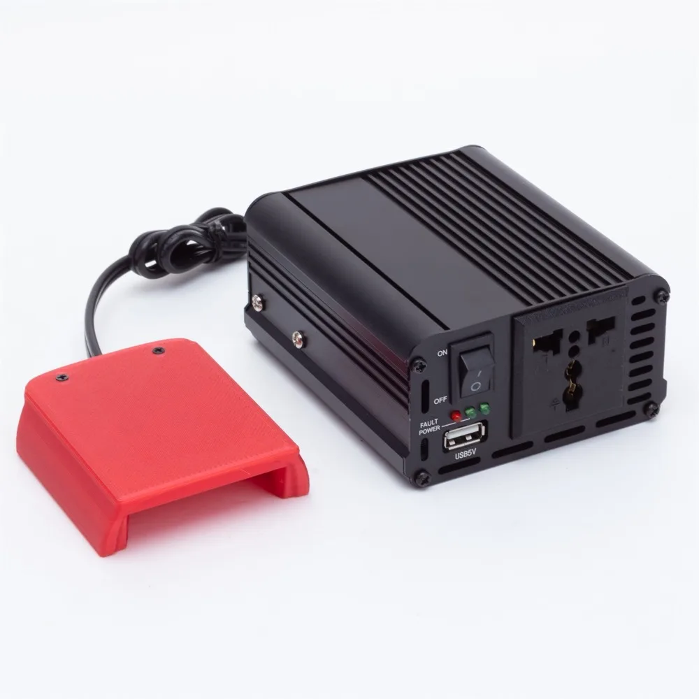 

200W Portable Power Inverter Outlet Adapter for Milwaukee 18V Lithium Ion ,DC 18V To AC 220V Powered with USB 5V 2.4A