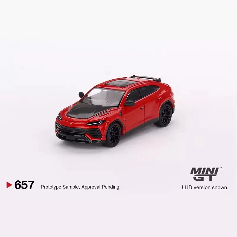 Modelo de coche TSM Mini Gt 1/64 Minigt 657 Urus performance, colección de modelos de coche de aleación fundida, Color Rojo