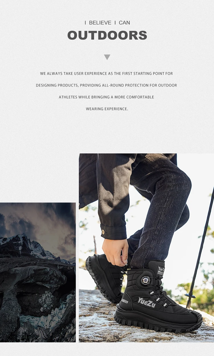Winter-Outdoor-Arbeitsschuhe mit warmem Fleecefutter, trendige und vielseitige Herrenschuhe, leicht zu tragende, tragbare Herrenstiefel – Detail 2