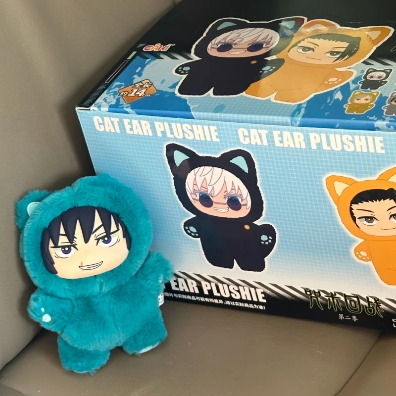 Горячая подлинная Kawaii Jujutsu Kaisen 2, плюшевая серия с кошачьими ушками, глухая коробка, загадочная коробка, аниме-игрушка, украшение для комнаты, коллекционный праздничный подарок