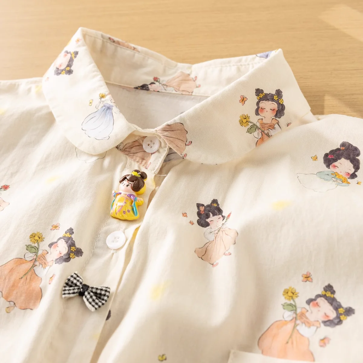 Harajuku fashion cartoon fairy printed blouses long sleeve shirts women cotton tops autumn original brands women clothing